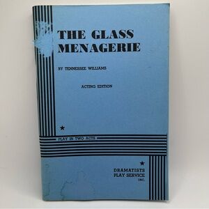 Vintage 1975 The Glass Menagerie By Tennessee Williams Acting Edition Play